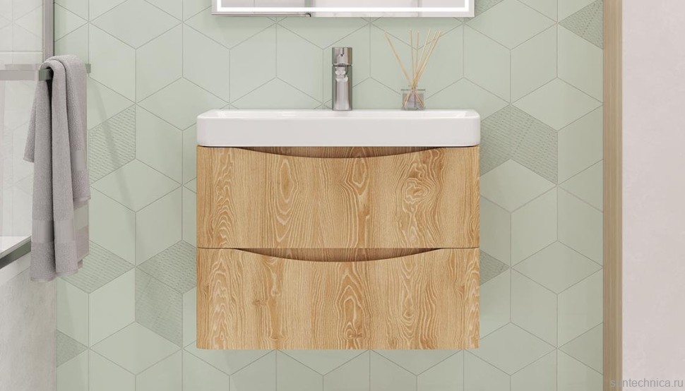 Тумба под раковину без столешницы Velvex Clay 70.2Y дуб верона