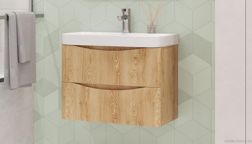 Тумба под раковину без столешницы Velvex Clay 70.2Y дуб верона