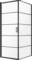 Душевой уголок AQUAme AQM5215-LH-8 80х80, профиль черный матовый