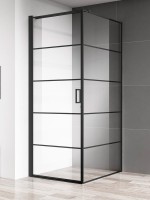 Душевой уголок AQUAme AQM5215-LH-8 80х80, профиль черный матовый