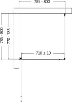 Душевой уголок AQUAme AQM5215-LH-8 80х80, профиль черный матовый