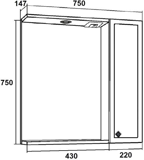 Зеркало Runo Римини R 75 белое
