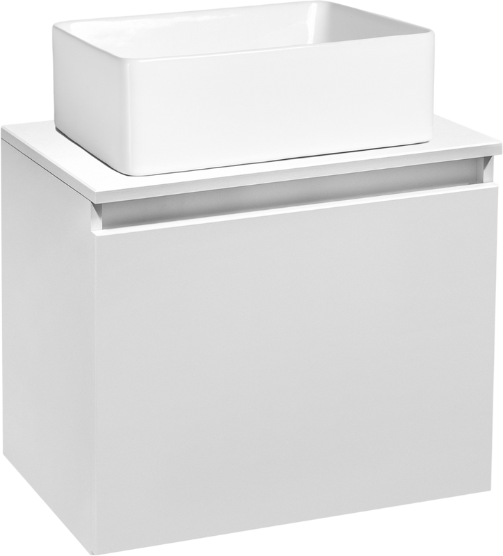 Тумба под раковину со столешницей Runo Бари 50 белая