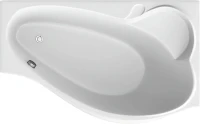 Акриловая ванна Marka One Gracia R 150x95 см, угловая, правая, пристенная, белая, асимметричная, с каркасом, с сиденьем