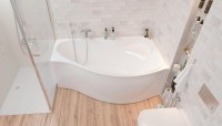 Акриловая ванна Marka One Gracia R 150x95 см, угловая, правая, пристенная, белая, асимметричная, с каркасом, с сиденьем
