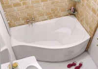 Акриловая ванна Marka One Gracia R 150x95 см, угловая, правая, пристенная, белая, асимметричная, с каркасом, с сиденьем