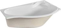 Акриловая ванна Marka One Gracia R 150x95 см, угловая, правая, пристенная, белая, асимметричная, с каркасом, с сиденьем