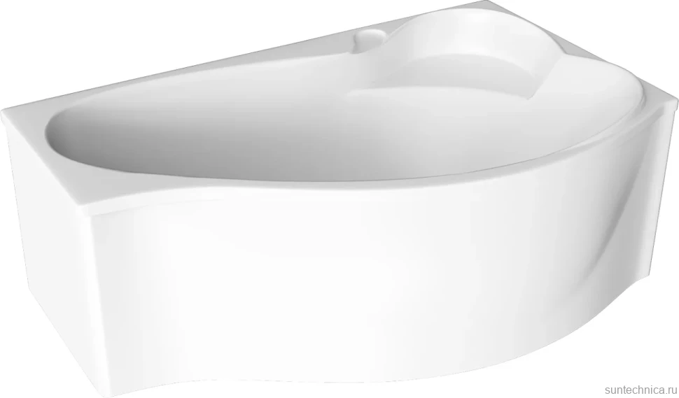 Акриловая ванна Marka One Gracia R 150x95 см, угловая, правая, пристенная, белая, асимметричная, с каркасом, с сиденьем