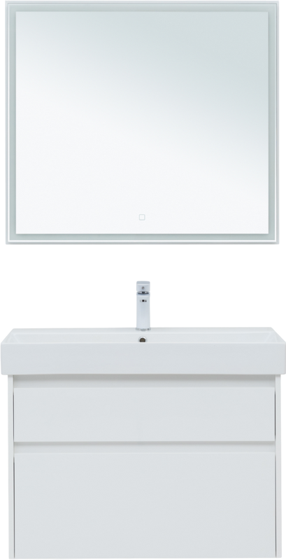 Мебель для ванной комнаты Aquanet Nova Lite 85 белая глянцевая, 2 ящика