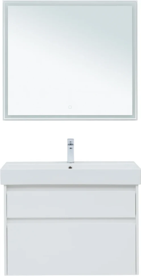 Мебель для ванной комнаты Aquanet Nova Lite 85 белая глянцевая, 2 ящика