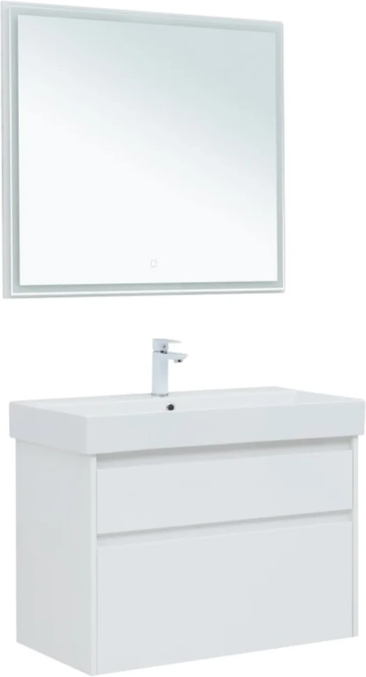 Мебель для ванной комнаты Aquanet Nova Lite 85 белая глянцевая, 2 ящика