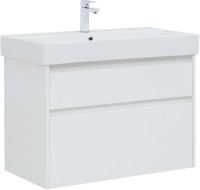 Мебель для ванной комнаты Aquanet Nova Lite 85 белая глянцевая, 2 ящика