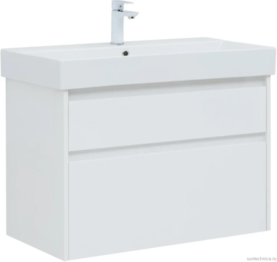 Мебель для ванной комнаты Aquanet Nova Lite 85 белая глянцевая, 2 ящика