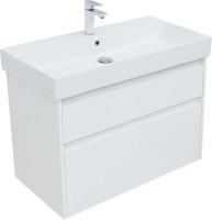 Мебель для ванной комнаты Aquanet Nova Lite 85 белая глянцевая, 2 ящика