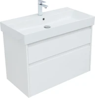 Мебель для ванной комнаты Aquanet Nova Lite 85 белая глянцевая, 2 ящика
