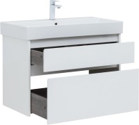 Мебель для ванной комнаты Aquanet Nova Lite 85 белая глянцевая, 2 ящика
