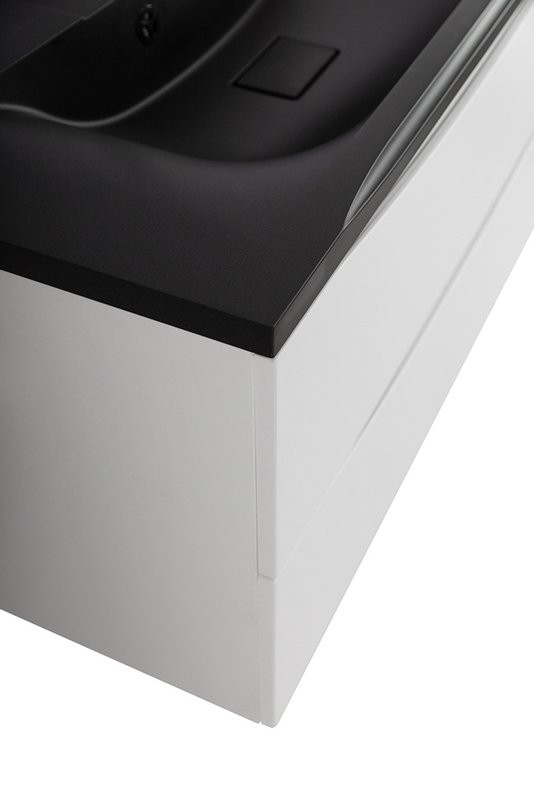 Тумба с раковиной BelBagno Marino 100 подвесная, bianco lucido, черная раковина