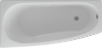 Акриловая ванна AQUATEK Пандора PAN160-0000078 L 160x75 см, угловая, левая, пристенная, белая, асимметричная, с каркасом, со сливом-переливом