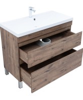 Тумба под раковину Aquanet Нота New 100 напольная, дуб веллингтон табак Тумба под раковину Aquanet Нота New 100 напольная, дуб веллингтон табак