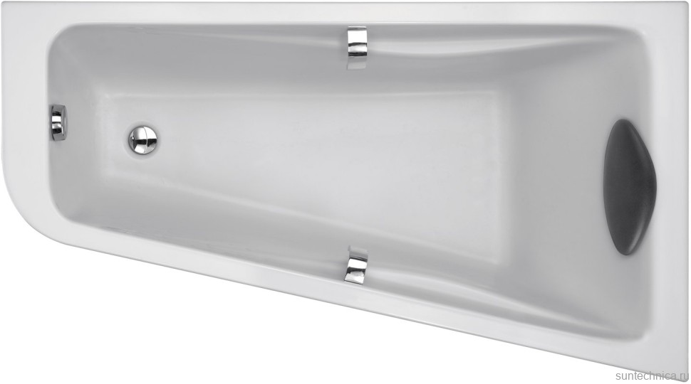 Акриловая ванна Jacob Delafon Odeon Up R 160x90 см, угловая, правая, пристенная, белая, асимметричная