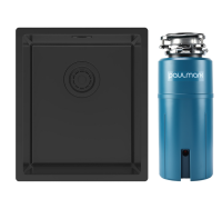 Комплект Мойка Paulmark Lassan LA38-MBN черный матовый + Измельчитель Intenso