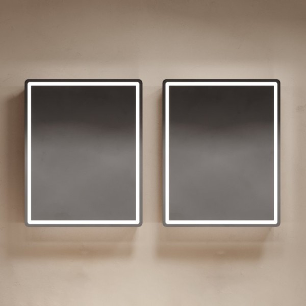 Зеркало-шкаф Sancos Mirror 60 MI60EG, с подсветкой, дуб галифакс натуральный, набор 2 шт