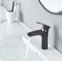 Смеситель для раковины Shevanik S9801H черный, хром Смеситель для раковины Shevanik S9801H черный, хром