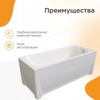 Акриловая ванна Radomir Николь 2-01-0-0-1-240 170x70 см, пристенная, белая, с каркасом