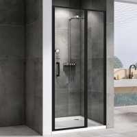 Душевая дверь в нишу Abber Sonnenstrand AG04110BS 110 см, профиль черный, стекло прозрачное