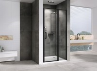 Душевая дверь в нишу Abber Sonnenstrand AG04110BS 110 см, профиль черный, стекло прозрачное