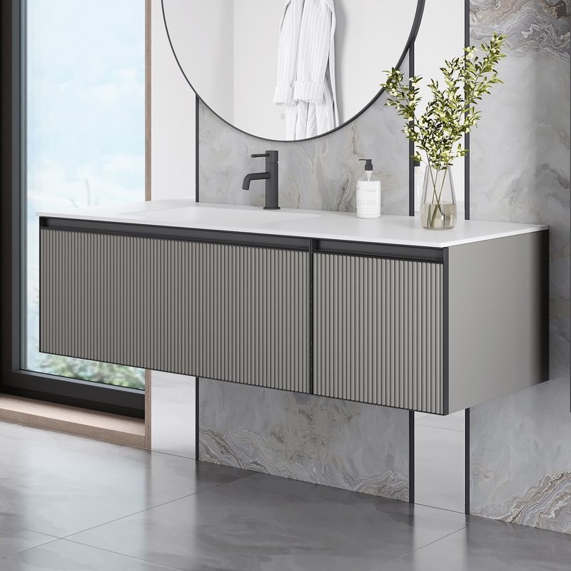 Тумба под раковину без столешницы Armadi Art Quatro 2 140 luna fuga, профиль anthracite