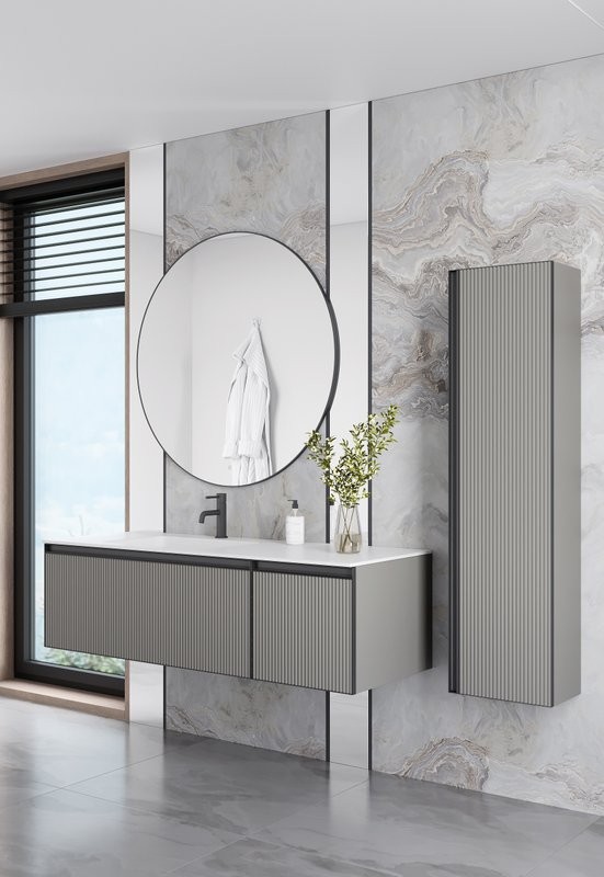 Тумба под раковину без столешницы Armadi Art Quatro 2 140 luna fuga, профиль anthracite