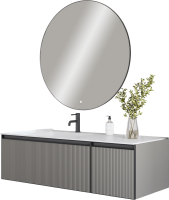 Тумба под раковину без столешницы Armadi Art Quatro 2 140 luna fuga, профиль anthracite