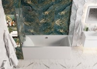 Акриловая ванна Vagnerplast Veronela 180x80 см, пристенная, ультрабелая, с каркасом