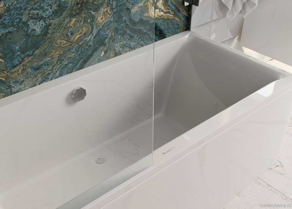 Акриловая ванна Vagnerplast Veronela 180x80 см, пристенная, ультрабелая, с каркасом