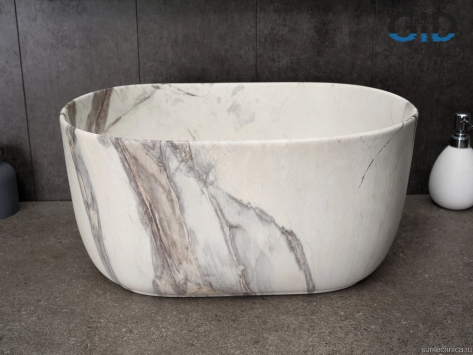 Накладная раковина GID Creativo Mnc9302 45 под матовый камень, овальная, фаянс