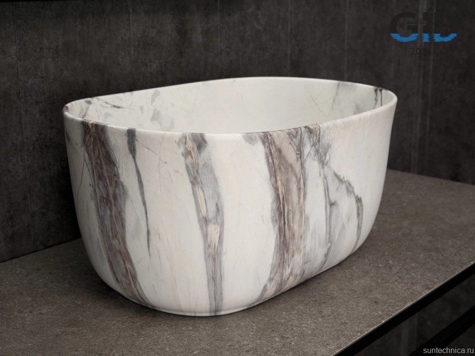 Накладная раковина GID Creativo Mnc9302 45 под матовый камень, овальная, фаянс