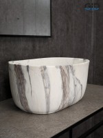 Накладная раковина GID Creativo Mnc9302 45 под матовый камень, овальная, фаянс