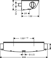 Душевой комплект Термостат Hansgrohe Ecostat Select 13161000 + Гарнитур Raindance Select S 27646000