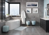 Акриловая ванна Vagnerplast Selena R 160x105 см, угловая, правая, пристенная, ультрабелая, асимметричная, с каркасом