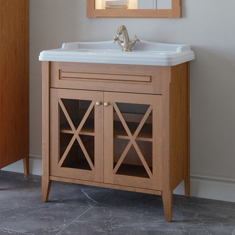 Тумба с раковиной Caprigo Napoli 80 напольная, орех гварнери