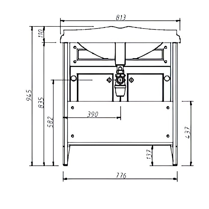 Тумба с раковиной Caprigo Napoli 80 напольная, орех гварнери