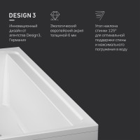 Акриловая ванна AM.PM Inspire V2.0 170x75 см, пристенная, белая, с каркасом