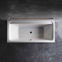 Акриловая ванна AM.PM Inspire V2.0 170x75 см, пристенная, белая, с каркасом