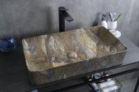 Накладная раковина GID Geometrico Mnc396T 60 под глянцевый камень, прямоугольная, фаянс