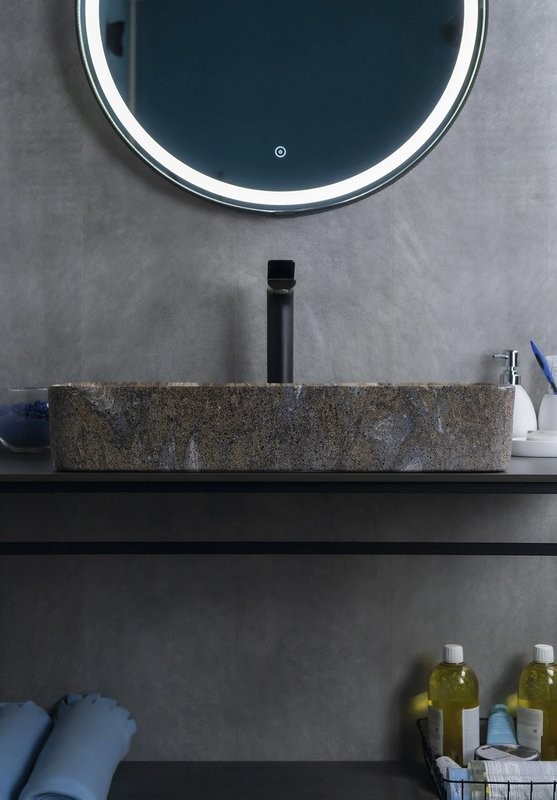 Накладная раковина GID Geometrico Mnc396T 60 под глянцевый камень, прямоугольная, фаянс