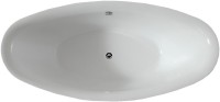 Акриловая ванна Abber AB9248 180x85 см, отдельностоящая, белая, овальная, с каркасом, со сливом-переливом