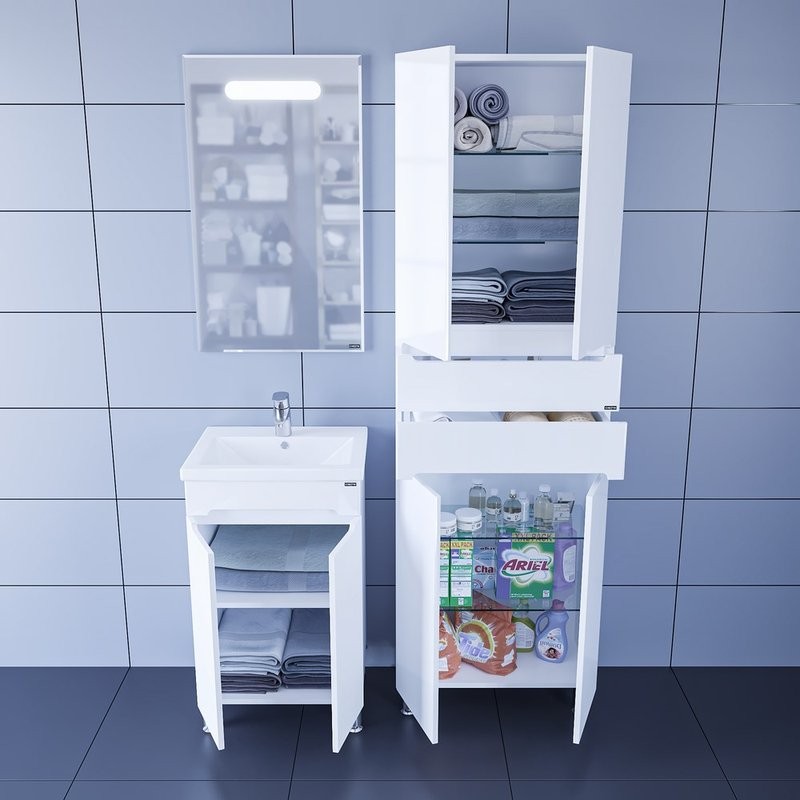 Тумба под раковину СаНта Лондон 50 напольная, с дверками