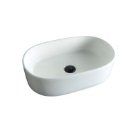 Накладная раковина GID Lago N9025 56 глянцевая белая, овальная, фаянс