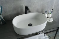 Накладная раковина GID Lago N9025 56 глянцевая белая, овальная, фаянс